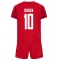 Denmark Christian Eriksen #10 Home Stadium Replica Jersey Kids World Cup 2022 Short Sleeves (+ pants)