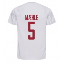 Denmark Joakim Maehle #5 Away Stadium Replica Jersey World Cup 2022 Short Sleeves