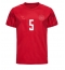 Denmark Joakim Maehle #5 Home Stadium Replica Jersey World Cup 2022 Short Sleeves