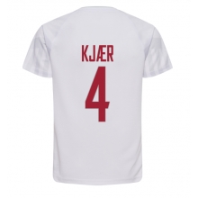 Denmark Simon Kjaer #4 Away Stadium Replica Jersey World Cup 2022 Short Sleeves