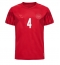 Denmark Simon Kjaer #4 Home Stadium Replica Jersey World Cup 2022 Short Sleeves