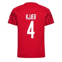 Denmark Simon Kjaer #4 Home Stadium Replica Jersey World Cup 2022 Short Sleeves