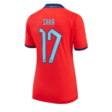 England Bukayo Saka #17 Away Stadium Replica Jersey Women World Cup 2022 Short Sleeves