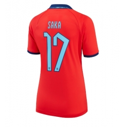 England Bukayo Saka #17 Away Stadium Replica Jersey Women World Cup 2022 Short Sleeves