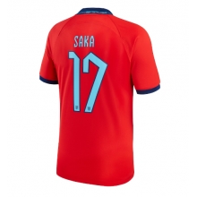 England Bukayo Saka #17 Away Stadium Replica Jersey World Cup 2022 Short Sleeves