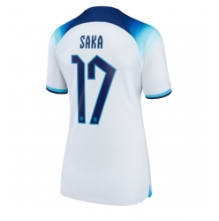 England Bukayo Saka #17 Home Stadium Replica Jersey Women World Cup 2022 Short Sleeves