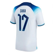 England Bukayo Saka #17 Home Stadium Replica Jersey World Cup 2022 Short Sleeves