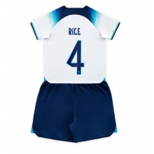 England Declan Rice #4 Home Stadium Replica Jersey Kids World Cup 2022 Short Sleeves (+ pants)