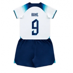 England Harry Kane #9 Home Stadium Replica Jersey Kids World Cup 2022 Short Sleeves (+ pants)