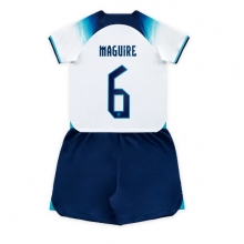 England Harry Maguire #6 Home Stadium Replica Jersey Kids World Cup 2022 Short Sleeves (+ pants)