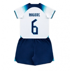 England Harry Maguire #6 Home Stadium Replica Jersey Kids World Cup 2022 Short Sleeves (+ pants)