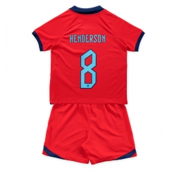 England Jordan Henderson #8 Away Stadium Replica Jersey Kids World Cup 2022 Short Sleeves (+ pants)