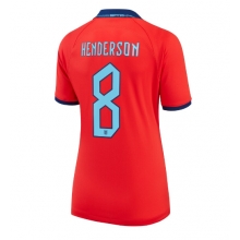 England Jordan Henderson #8 Away Stadium Replica Jersey Women World Cup 2022 Short Sleeves