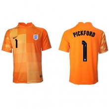 England Jordan Pickford #1 Goalkeeper Away Stadium Replica Jersey World Cup 2022 Short Sleeves