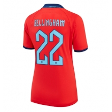 England Jude Bellingham #22 Away Stadium Replica Jersey Women World Cup 2022 Short Sleeves