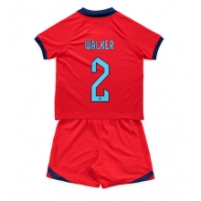 England Kyle Walker #2 Away Stadium Replica Jersey Kids World Cup 2022 Short Sleeves (+ pants)