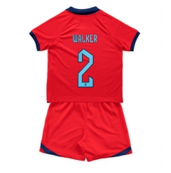 England Kyle Walker #2 Away Stadium Replica Jersey Kids World Cup 2022 Short Sleeves (+ pants)