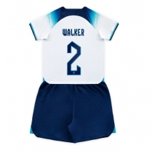 England Kyle Walker #2 Home Stadium Replica Jersey Kids World Cup 2022 Short Sleeves (+ pants)