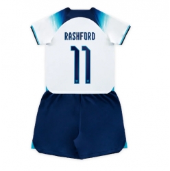 England Marcus Rashford #11 Home Stadium Replica Jersey Kids World Cup 2022 Short Sleeves (+ pants)