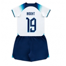 England Mason Mount #19 Home Stadium Replica Jersey Kids World Cup 2022 Short Sleeves (+ pants)