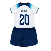 England Phil Foden #20 Home Stadium Replica Jersey Kids World Cup 2022 Short Sleeves (+ pants)