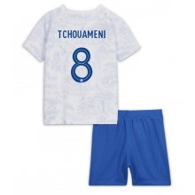 France Aurelien Tchouameni #8 Away Stadium Replica Jersey Kids World Cup 2022 Short Sleeves (+ pants)