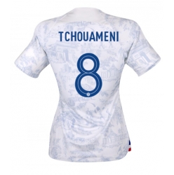 France Aurelien Tchouameni #8 Away Stadium Replica Jersey Women World Cup 2022 Short Sleeves