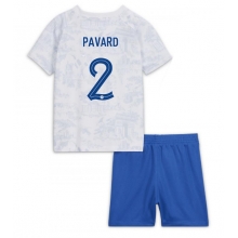 France Benjamin Pavard #2 Away Stadium Replica Jersey Kids World Cup 2022 Short Sleeves (+ pants)