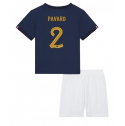 France Benjamin Pavard #2 Home Stadium Replica Jersey Kids World Cup 2022 Short Sleeves (+ pants)