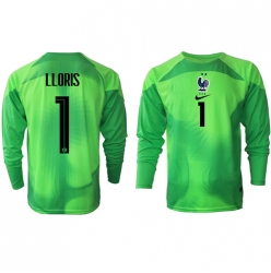 France Hugo Lloris #1 Goalkeeper Away Stadium Replica Jersey World Cup 2022 Long Sleeves