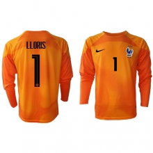 France Hugo Lloris #1 Goalkeeper Home Stadium Replica Jersey World Cup 2022 Long Sleeves