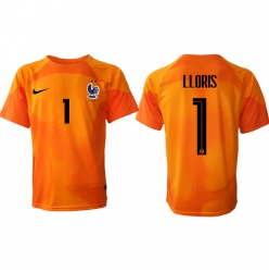 France Hugo Lloris #1 Goalkeeper Home Stadium Replica Jersey World Cup 2022 Short Sleeves