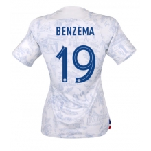 France Karim Benzema #19 Away Stadium Replica Jersey Women World Cup 2022 Short Sleeves