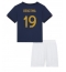 France Karim Benzema #19 Home Stadium Replica Jersey Kids World Cup 2022 Short Sleeves (+ pants)