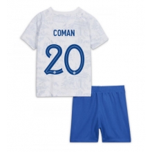 France Kingsley Coman #20 Away Stadium Replica Jersey Kids World Cup 2022 Short Sleeves (+ pants)