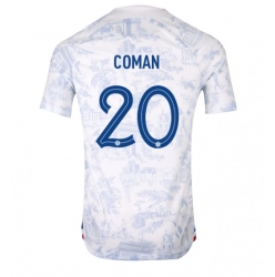 France Kingsley Coman #20 Away Stadium Replica Jersey World Cup 2022 Short Sleeves