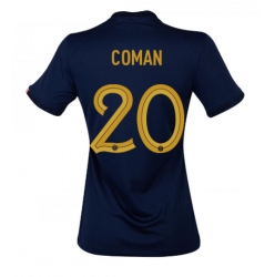 France Kingsley Coman #20 Home Stadium Replica Jersey Women World Cup 2022 Short Sleeves