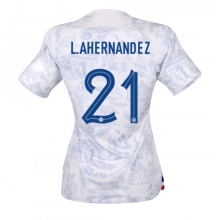 France Lucas Hernandez #21 Away Stadium Replica Jersey Women World Cup 2022 Short Sleeves