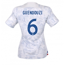 France Matteo Guendouzi #6 Away Stadium Replica Jersey Women World Cup 2022 Short Sleeves