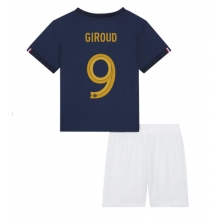 France Olivier Giroud #9 Home Stadium Replica Jersey Kids World Cup 2022 Short Sleeves (+ pants)