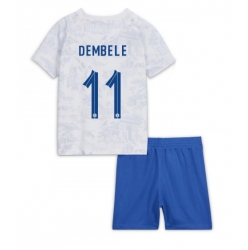 France Ousmane Dembele #11 Away Stadium Replica Jersey Kids World Cup 2022 Short Sleeves (+ pants)