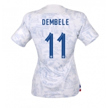 France Ousmane Dembele #11 Away Stadium Replica Jersey Women World Cup 2022 Short Sleeves