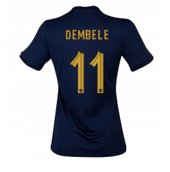 France Ousmane Dembele #11 Home Stadium Replica Jersey Women World Cup 2022 Short Sleeves