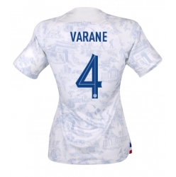 France Raphael Varane #4 Away Stadium Replica Jersey Women World Cup 2022 Short Sleeves