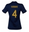 France Raphael Varane #4 Home Stadium Replica Jersey Women World Cup 2022 Short Sleeves