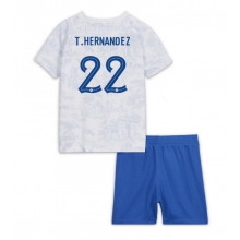 France Theo Hernandez #22 Away Stadium Replica Jersey Kids World Cup 2022 Short Sleeves (+ pants)