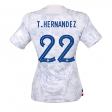 France Theo Hernandez #22 Away Stadium Replica Jersey Women World Cup 2022 Short Sleeves