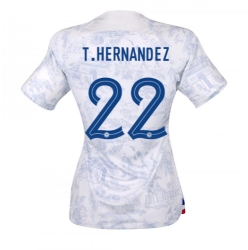 France Theo Hernandez #22 Away Stadium Replica Jersey Women World Cup 2022 Short Sleeves