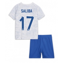 France William Saliba #17 Away Stadium Replica Jersey Kids World Cup 2022 Short Sleeves (+ pants)