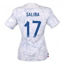 France William Saliba #17 Away Stadium Replica Jersey Women World Cup 2022 Short Sleeves